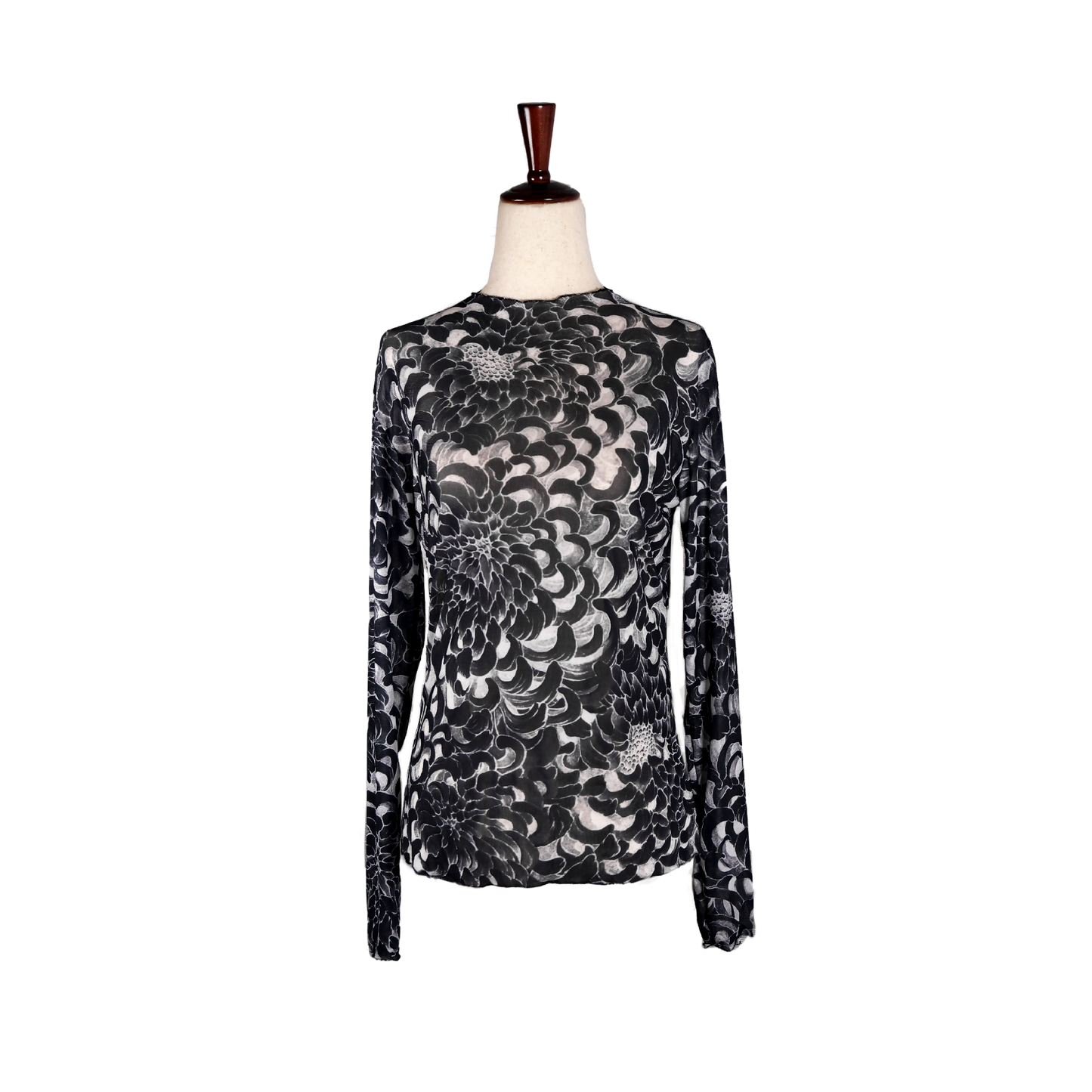 Black Chrysanthemum - Artist Edition Sheer Blouse