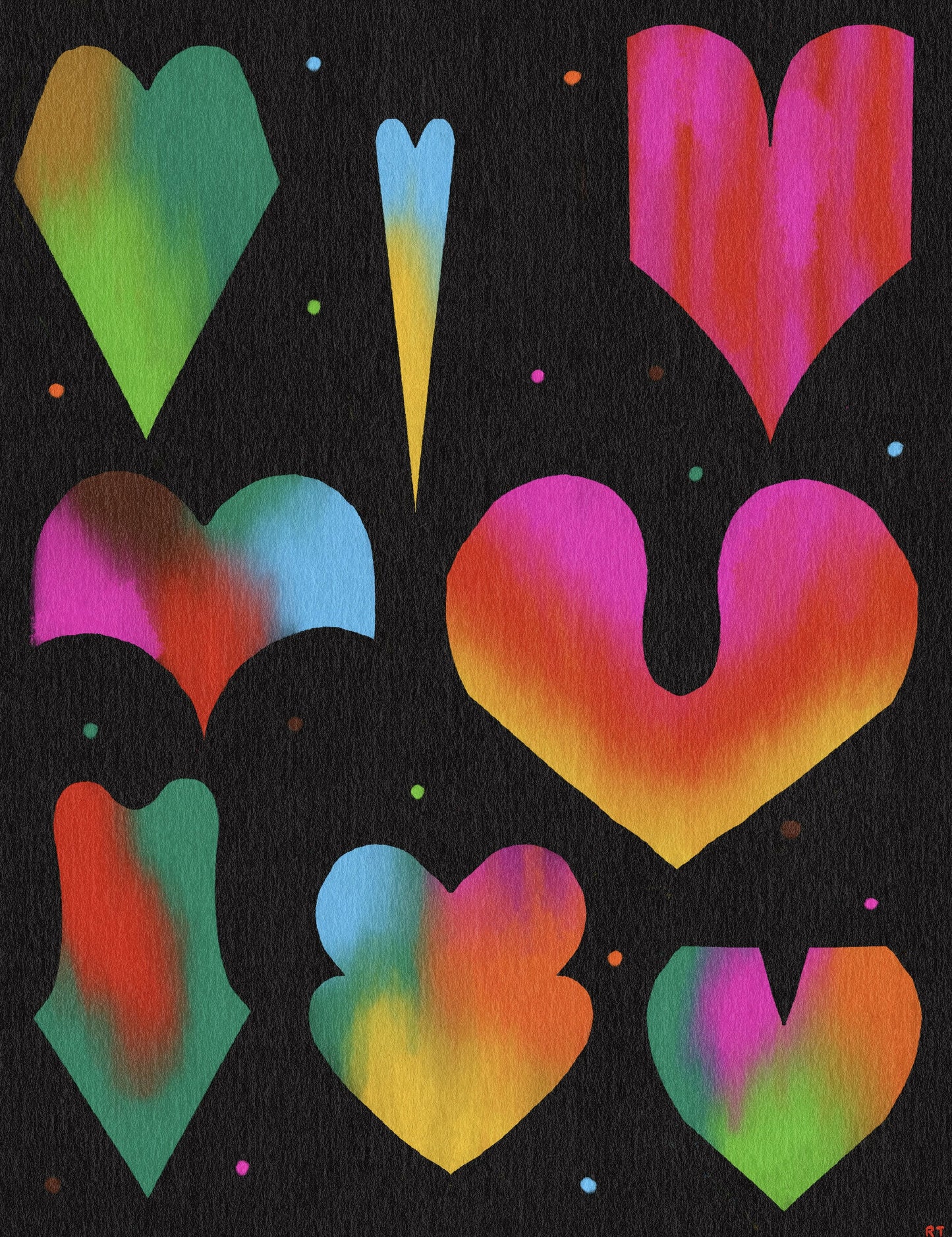 Abstract hearts Greeting Card