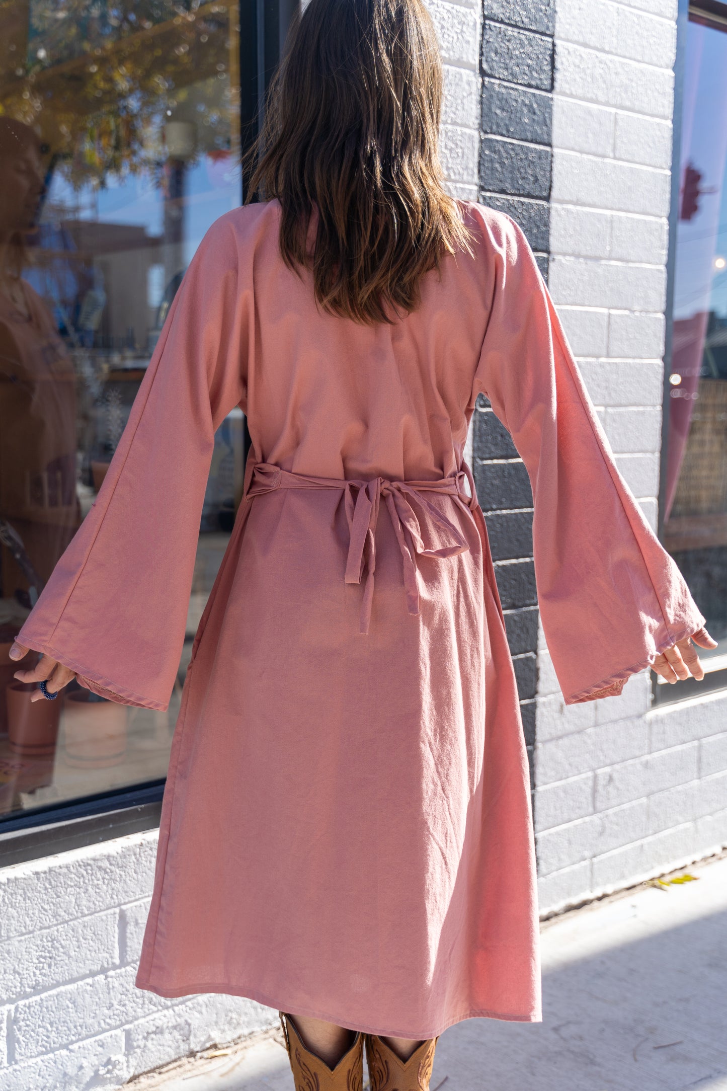 Wrap Dress - long sleeve- pink