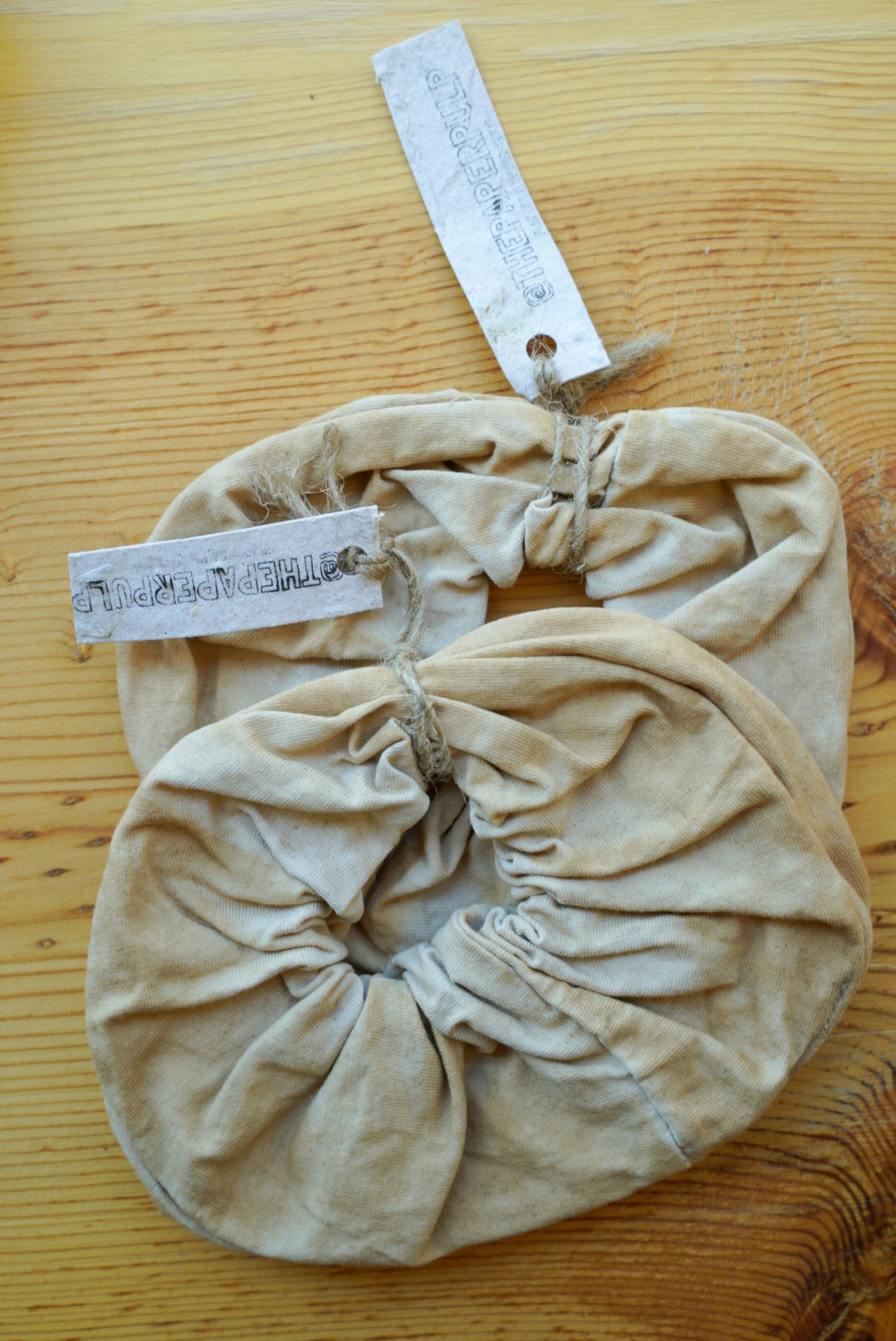 Beige Hand-dyed Scrunchies: Cinnamon + Coffee