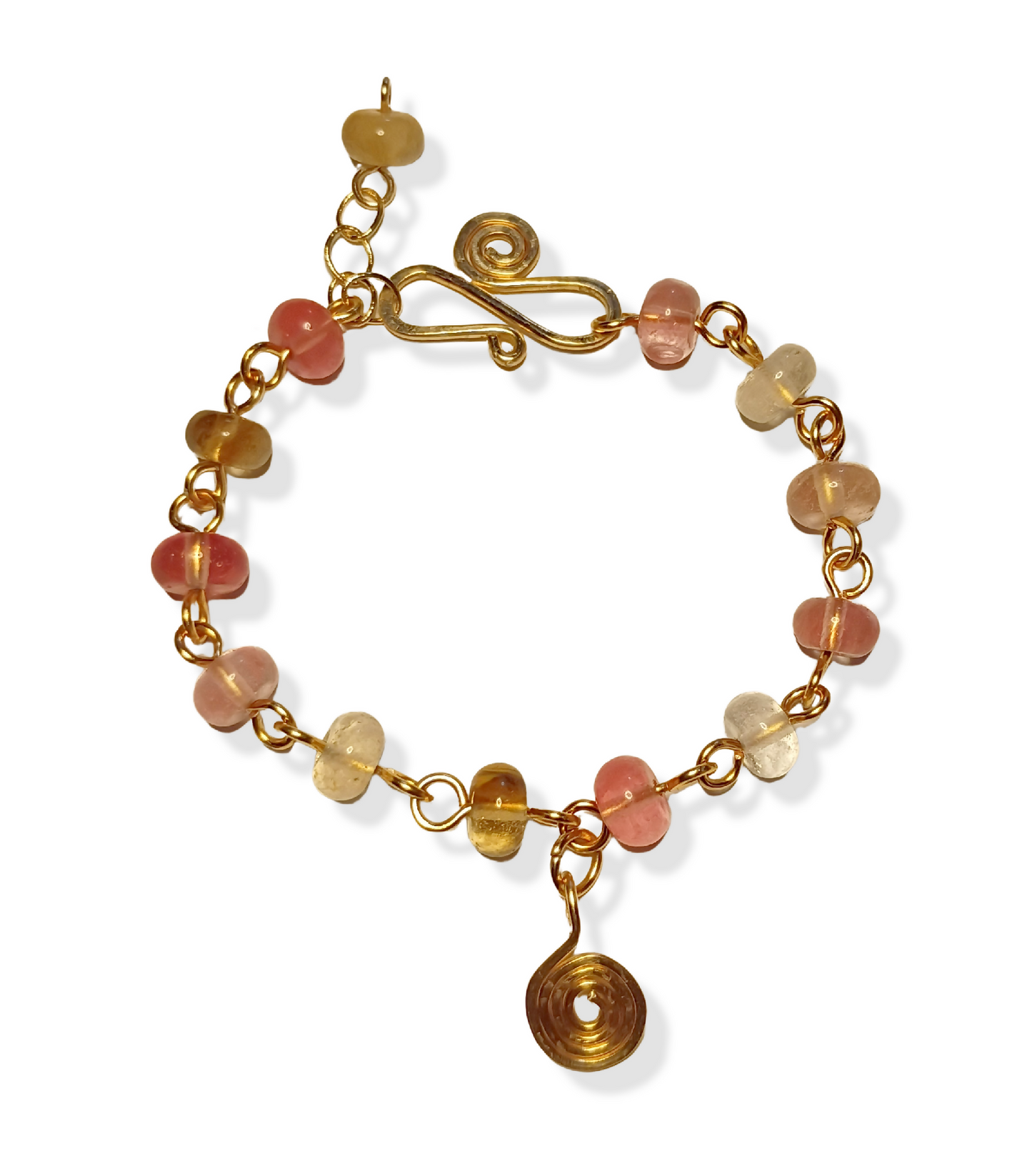 Wire-wrapped crystal cure bracelet