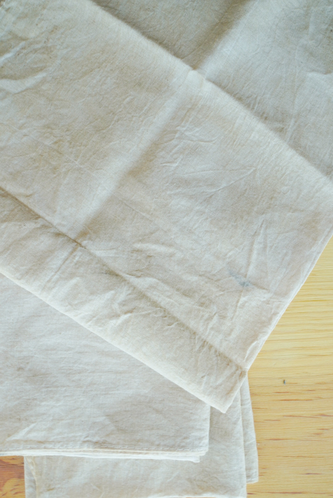 Beige Hand-dyed Handkerchief: Cinnamon & Coffee