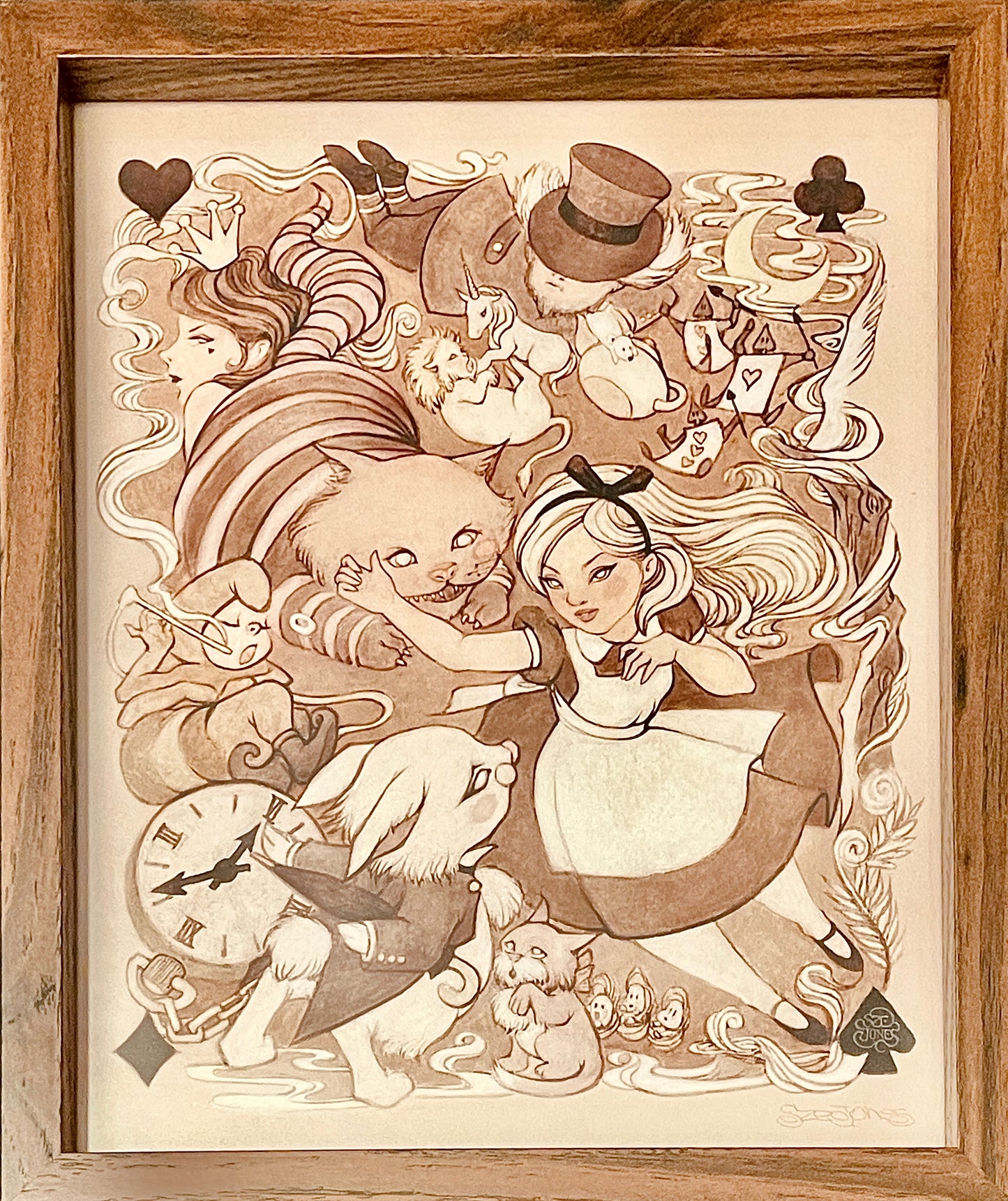 Alice in Wonderland - Wood Frame