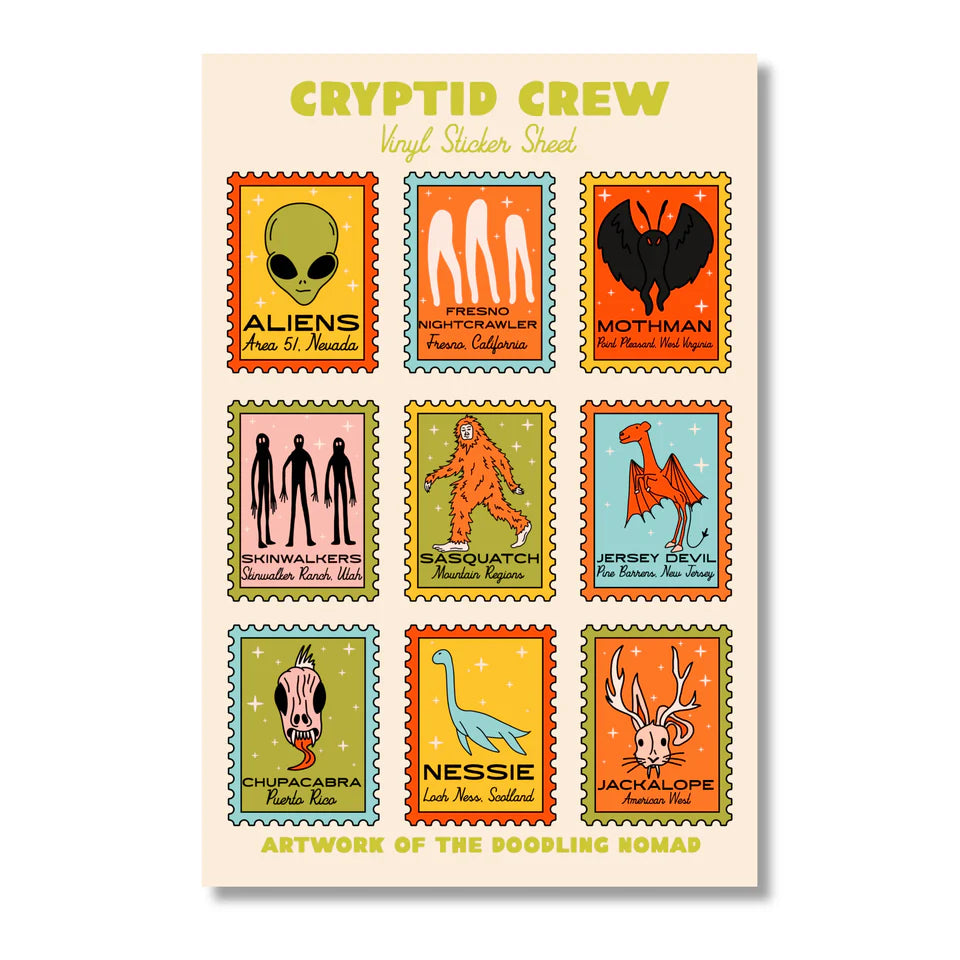 Cryptid Crew Sticker Sheet