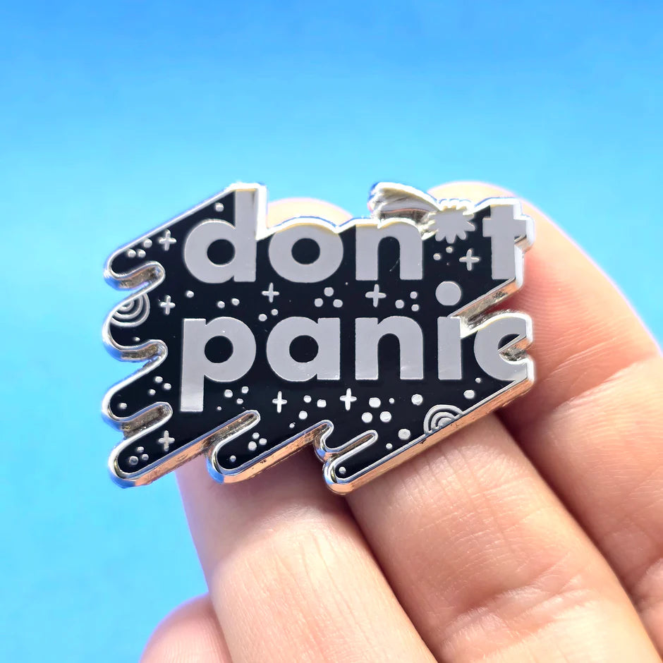 Don’t Panic Green Morning Pin