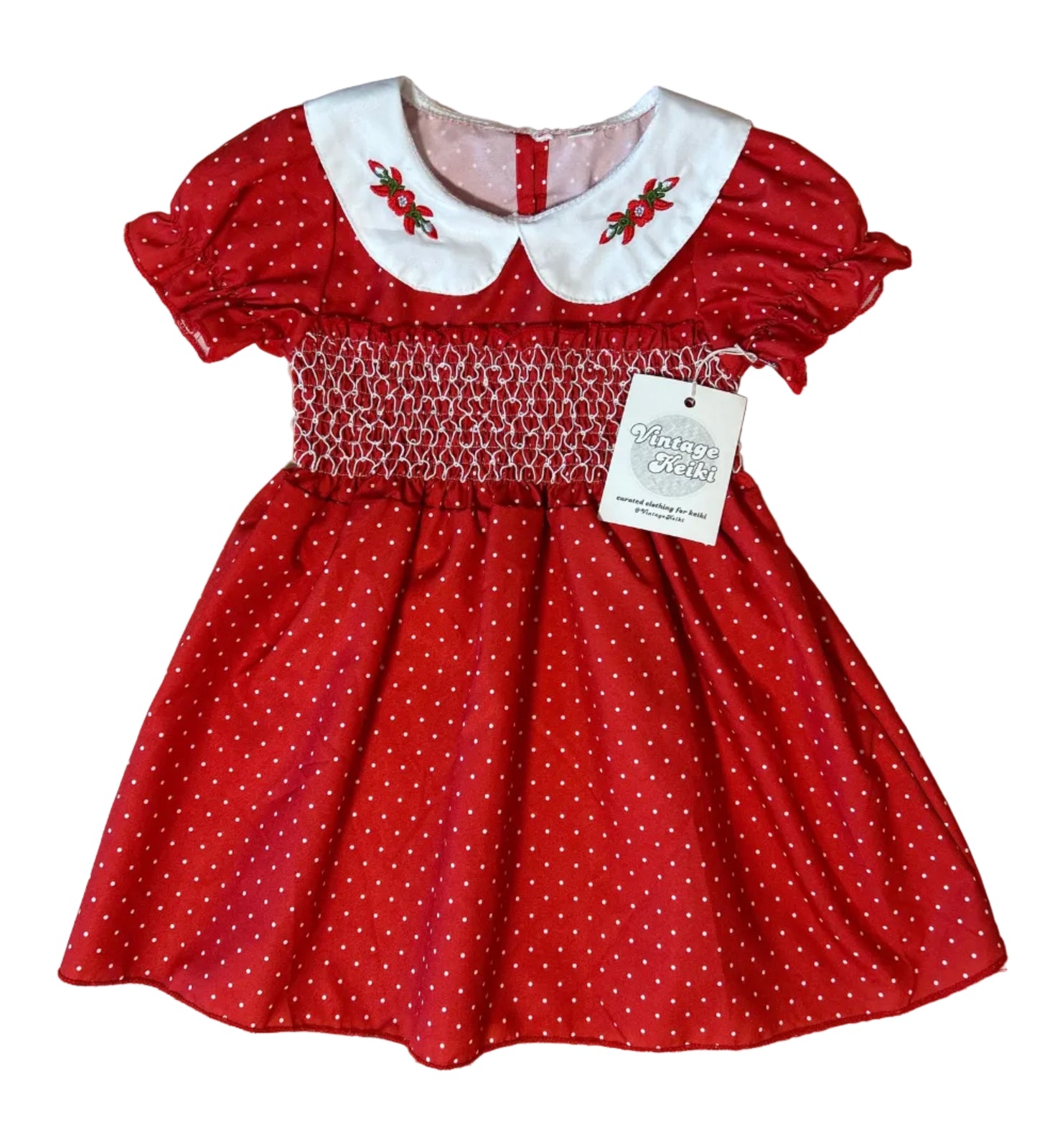 Vintage Keiki Red Polka Dot Dress