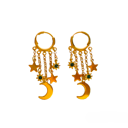 FIVE CHARM DANGLE EARRINGS