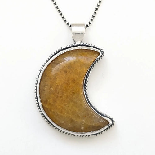 Yellow Aventurine Moon Necklace