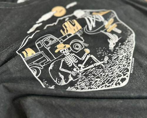 Ghost Town Halloween Skeleton T-shirt (unisex)
