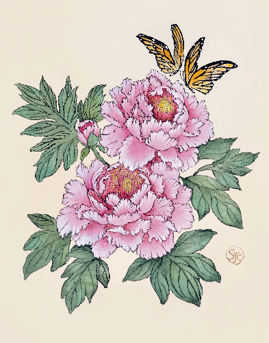 Peonies & Butterflies by Sze Jones ©