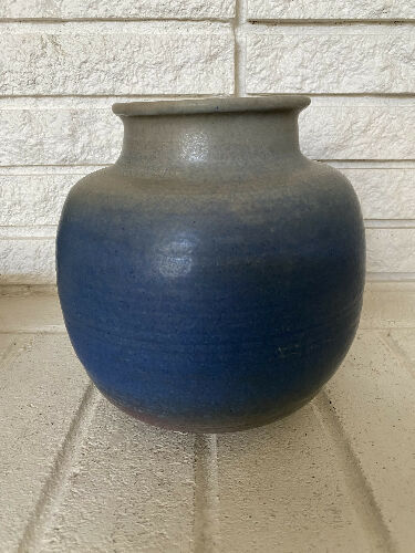 Stoneware vase 1970’s blue