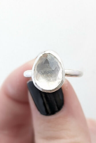 Clear Quartz Ring, Size 6.5