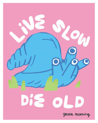 Live slow Die old print