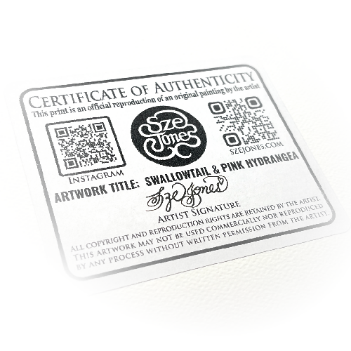 Swallowtail_Hydrangea_Art_Print_Sze_Jones_Certificate