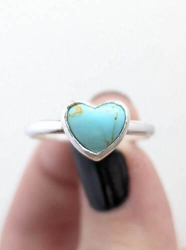 Kingman Turquoise Heart Ring, Size