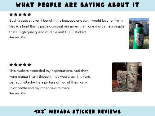 Nevada Waterproof and durable vinyl sticker and decal sized 3x4"