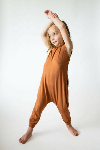 Toddler Momper Romper in Terra Burnt Orange