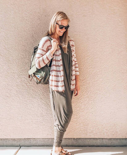 Momper Romper in Olive Green