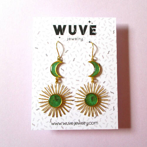 Crescent Moon Drop Earrings