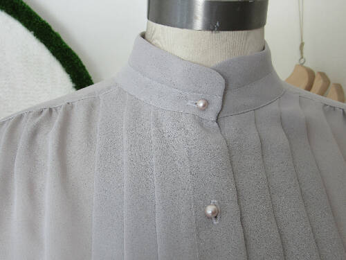 1970s Hunt Valley Pleated Sheer Blouse