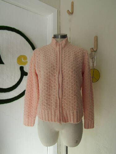 Pink Long Sleeve Mockneck Sweater Jacket