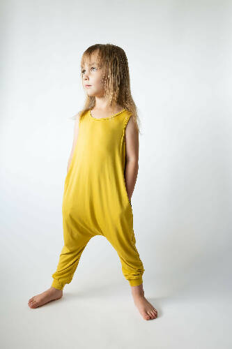 Toddler Momper Romper in Mustard