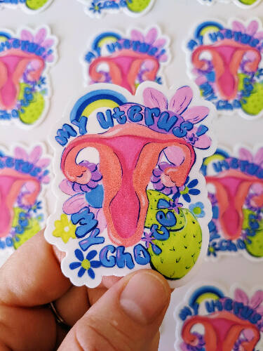 My Uterus My Choice Sticker, Uterus Decal, Pro-Choice Decal