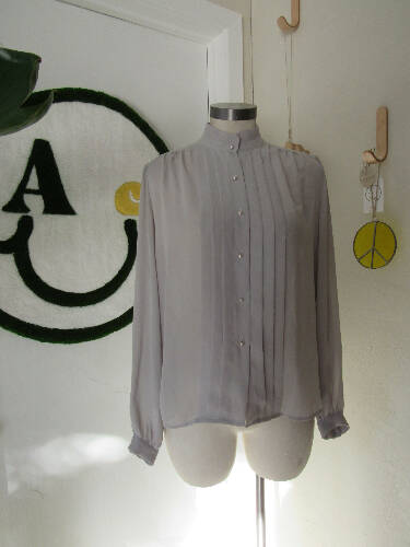 1970s Hunt Valley Pleated Sheer Blouse