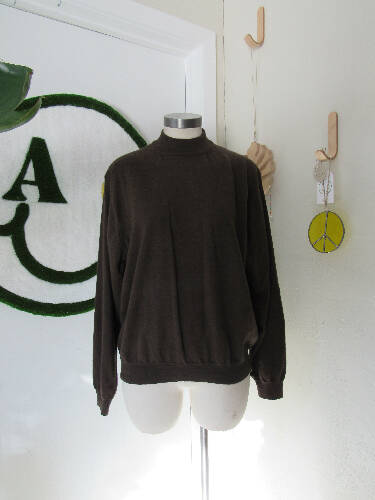 1980s Fiesole Brown Knit Mockneck Sweater