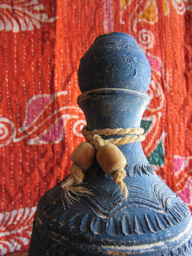 Blue and White Textured Bottle