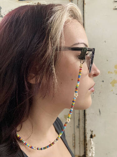 Sunglasses Chain “Multi,Pink Flowers”