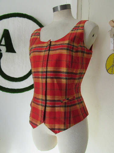1990s Dana Buchman Plaid Waistcoat