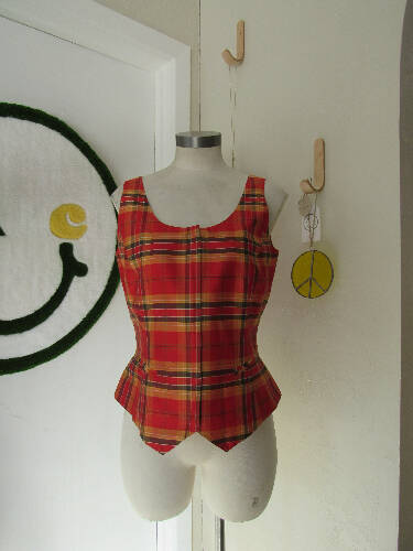 1990s Dana Buchman Plaid Waistcoat