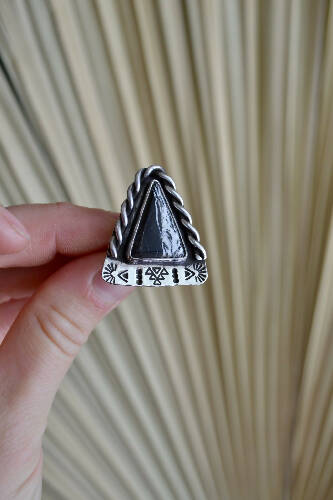 White Buffalo Sterling Silver Ring (Size 7.5)