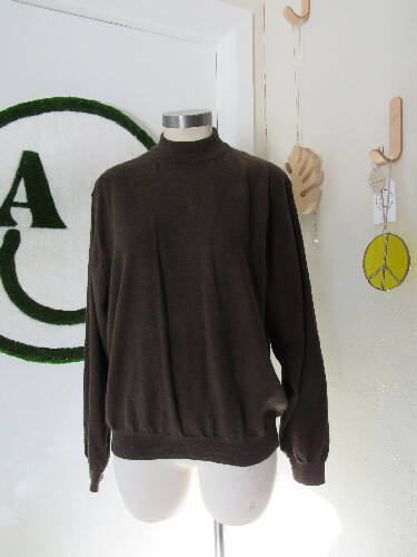 1980s Fiesole Brown Knit Mockneck Sweater