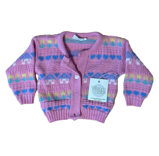 Vintage Keiki Pink Cardigan