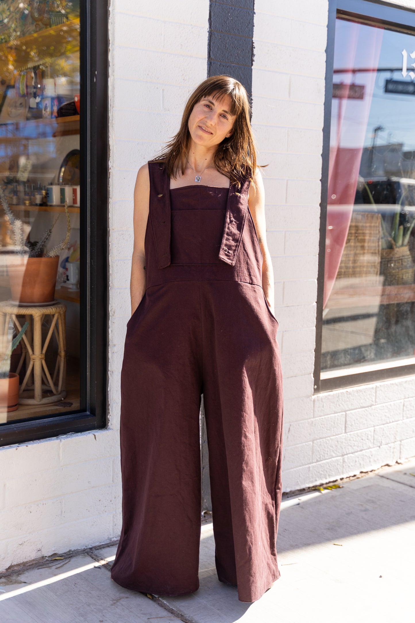 The Oasis Overalls- In Brown Canvas - Medium