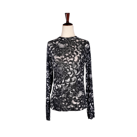 Black Chrysanthemum - Artist Edition Sheer Blouse