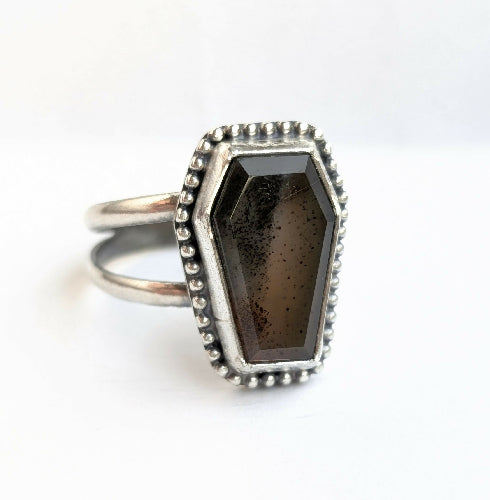 Montana Agate Coffin Ring, Size 8