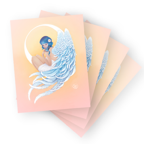 Luna Angel of Healing - Art Print (11" x 14")