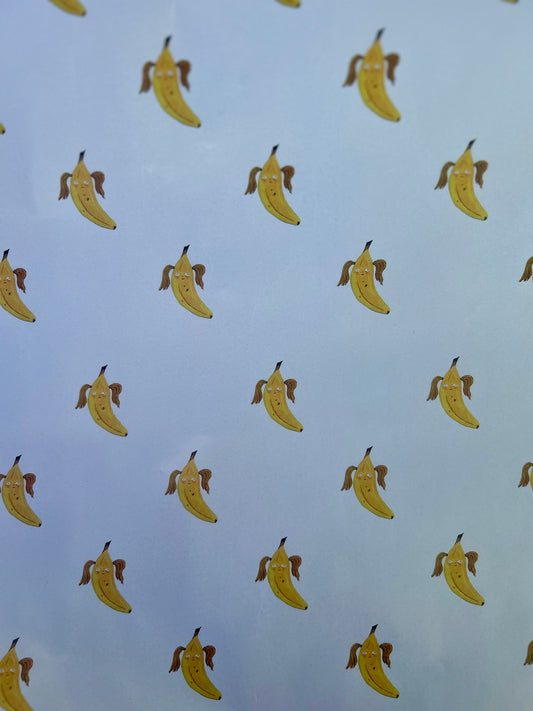 Banana with pigtails wrapping paper
