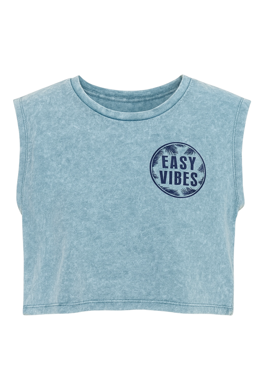 Acid Wash Cropped Muscle Top