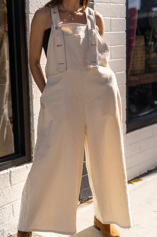 The Oasis Overalls- In Brown Canvas - Medium