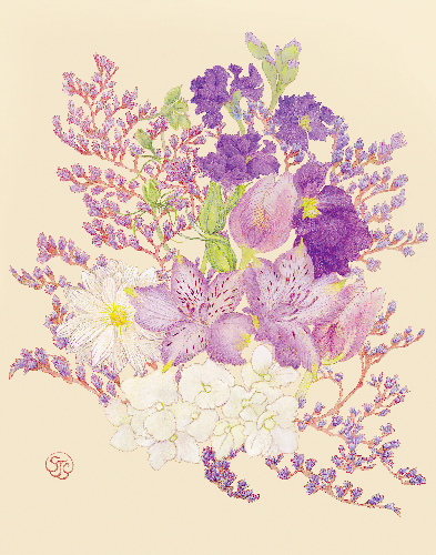 Purple Blooms by Sze Jones (Art Print) ©