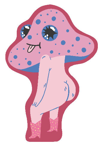 Booty Mushroom Wall Friend Cut Out