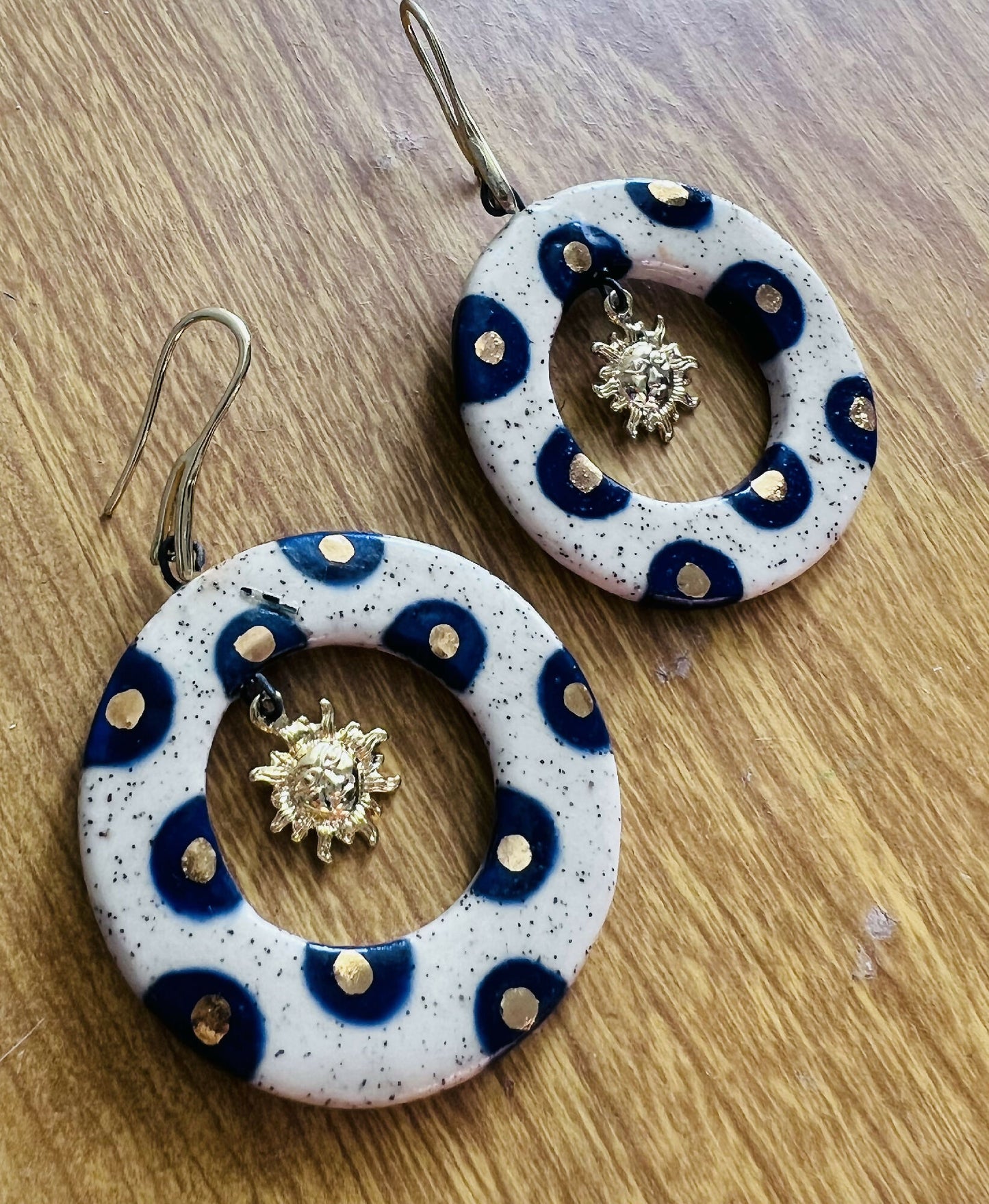 Ceramic Blue Hoops