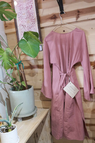 Wrap Dress - long sleeve- pink