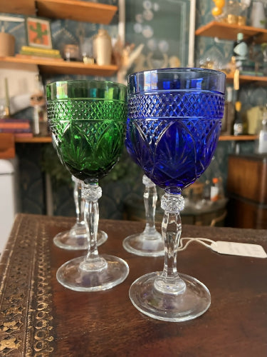 (2) cristal durand goblets