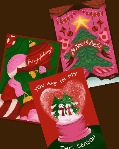 Snow Globe - 4x6" Holiday Postcard