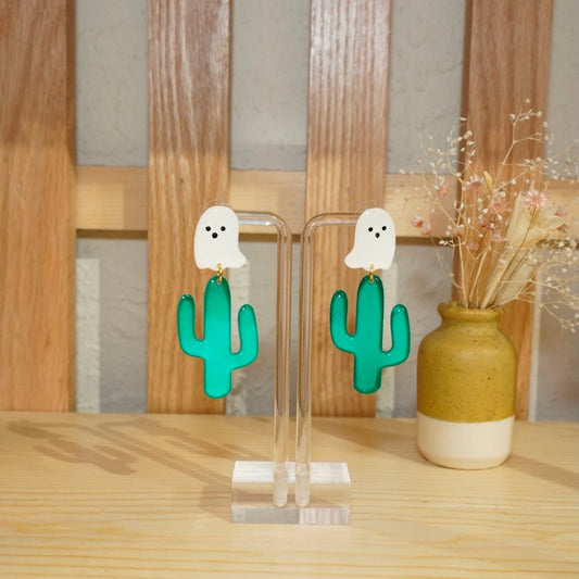 Ghost Cactus Earrings